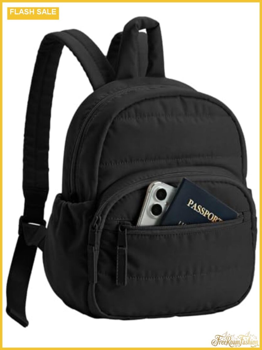 Quilted Mini Backpack for Women Adjustable Straps Lightweight Travel